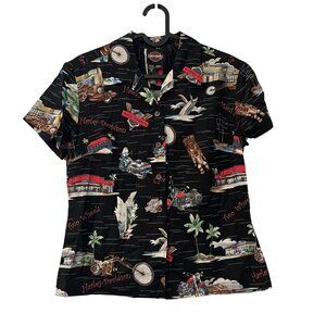 Harley Davidson Tori Richard Hawaii Hawaiian Short Sleeve Button Shirt Womens XS